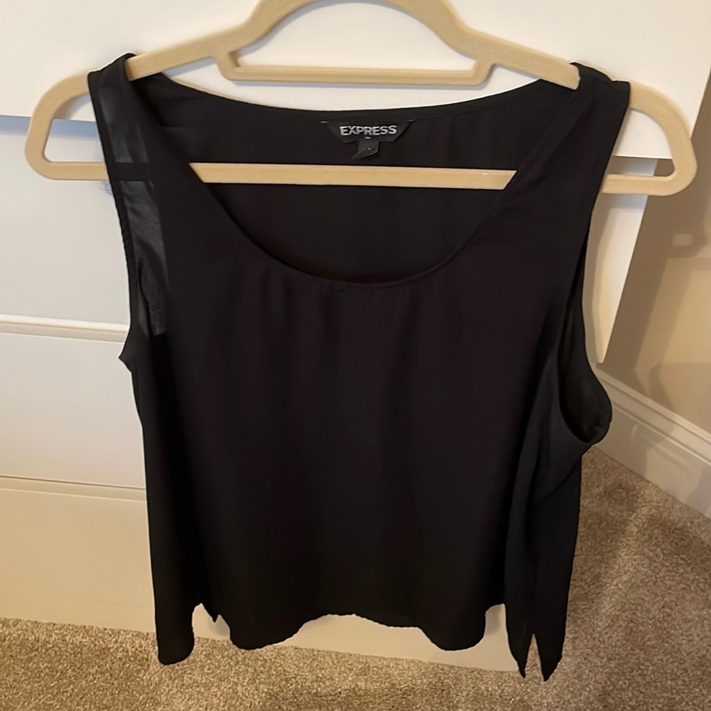 Black Loose Fitting Tank Top - Express